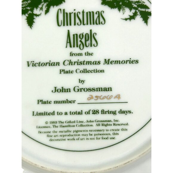 Christmas Angels Vtg Porcelain Plate Victorian Christmas Memories John Grossman - Picture 5 of 12